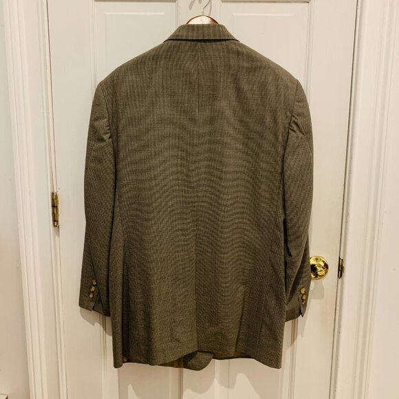 Brooks Brothers Mens Tan Classic Houndstooth Wool 2 Piece Suit 43R Jacket - Picture 12 of 16